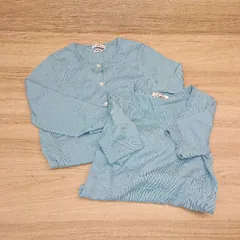 ◇ NEWYORKER ニューヨーカー クルーネック 無地 イタリア製 カーディガン ニット サイズM ブルー系 レディース E  【1308290032534】