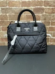 ギャランティーカード付き PRADA 1BB024 NEW TESSUTO BOM NEROプラダ ニューテスートボンバー ネロ キルティング ナイロン レザー ブラック 黒 ハンドバッグ ショルダーバッグ バッグ 鞄 2way 三角プレート _84