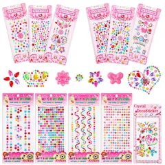 【特価商品】フェイスステッカー ネイルアートパーツ 携帯電話装飾 シール 可愛い シール カラフル 多種多様 キラキラ DIY用品 貼り付け可能 11枚セット 手芸用品 デコパーツ ハンドメイド ダイヤモンド ラインストーン アクセサリー Hitchlike