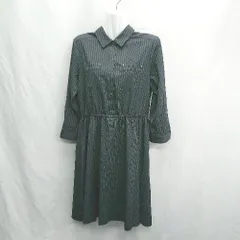 ◇ ⊂ any SiS エニィスィス ストライプ 長袖 膝下 ワンピース サイズ2 ネイビー レディース E  【1412090047244】