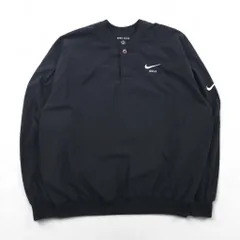 00s NIKE 中綿入り プルオーバー ナイロンジャケット 刺繍Y2K テック 00s y2k NIKE 中綿ナイロンハーフジップ サイドスプリット 刺繍