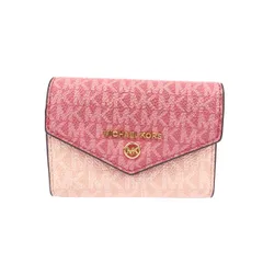 良好 MICHAEL KORS マイケルコース 6連 キーケース コインケース   ピンク PVC レディース シグネチャー 財布 キーリング 服飾小物　240001150301