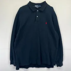古着 ポロバイラルフローレン Polo by Ralph Lauren 長袖 ポロシャツ ワンポイントロゴ 鹿子 厚手 XL  ネイビー メンズ