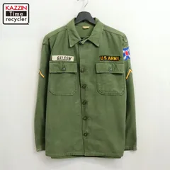 60s USA製 vintage U.S.ARMY 初期 ユーティリティ OG-107 ミリタリーシャツ メンズ 表記Sサイズ