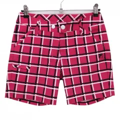 ★SALE価格★【美品】フィラゴルフ ショートパンツ ピンク×黒 格子柄 レディース M ゴルフウェア FILA GOLF