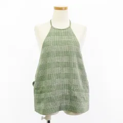 6 ROKU BEAUTY&YOUTH B&Y ロク ビューティーアンドユース 良品 GLEN CHECK HALTER NECK キャミソール ホルターネック グレンチェック 緑 グリーン トップスのサムネイル