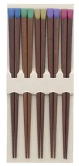 【在庫処分】天然木 日本製 鉄木天平 22.5cm 5膳組 客用セット お箸 イシダ