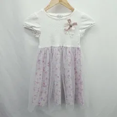 ◇ ⊂ any FAM エニイファム 姫系　肩まで ミニ丈 花柄シアーワンピース サイズ120ｃｍ ホワイト系　ピンク系 レディース E  【1507080003895】