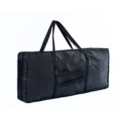 ☆ ブラック ☆ キーボードケース キーボードケース 61鍵 キーボード バッグ ソフトケース カバー 背負える リュックタイプ 肩掛け 手提げ 持ち運び 保管 軽量 クッション性 ポケット付き ナイロン ダブルファスナー シンプル 無地 黒 ブラック