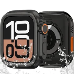 【数量限定】46mm 11 防水落下・衝撃・スクラッチ防止 10/Series Series 高透過率 対応 アップルウォッチ保護ケース 指紋防止 専用カバー Watch Apple Apple For Watch 1全周保護]UIUIKA in ケース(ブラ