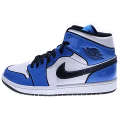 NIKE (ナイキ) AIR JORDAN 1 MID SE SIGNAL BLUE エアジョーダン 1 シグナルブルー ミッドカットスニーカー ホワイト/ブルー US10/28cm DD6834-402