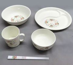 [중고] 식기 노하라 신노스케 & 시로 식기 5점 세트 [크레용 신짱]