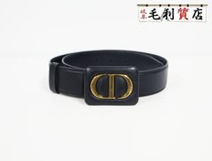 クリスチャンディオール Christian Dior 23-MA-0241 CDロゴ ゴールド レザー ブラック【中古】ベルト