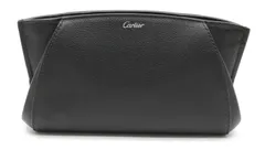 カルティエ C ドゥ クラッチバッグ セカンド ポーチ ブラック 黒  ウォレット ファスナー カード 財布 メンズ レザー