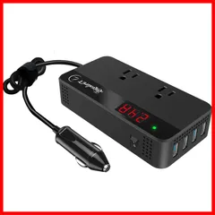 【大特価】LST 200Wカーインバーター コンバーター 車載用充電器 DC12VをAC100Vに交換 USB給電4口 QC3.0快速充電 AC100V電源2口 修正正弦波 シガーライターソケット コンパクト＆シンプル