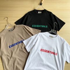 ESSENTIALS エッセンシャルズ Tシャツ FOG ロゴシャツ コットン 積み木仕様ロゴ ユニセックス ゆったり ホワイト ブラック カーキ 並行輸入品 S M L XL