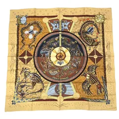 新品同様 HERMES エルメス シルクスカーフ カレ90 REVE D'AUSTRALIE オーストラリアの夢 イエロー