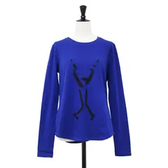 【美品】JIL SANDER NAVY ジルサンダー ネイビー Tシャツ ブルー サイズ:M / プリント ロングスリーブ Tシャツ / カットソー ロンT 長袖 クルーネック コットン / トップス 【レディース】【中古】のサムネイル