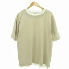 グローバルワーク GLOBAL WORK タグ付き 2SETカノコレイヤードTEE Tシャツ 半袖 2枚1組 L ベージュ 白 ホワイト GW221427AD /JS 1105 ■GY09