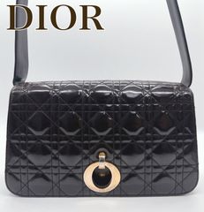 【Dior】ディオール　パテントレザー　ショルダーバッグ　ブラウン