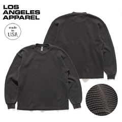 ロサンゼルスアパレル【Los Angeles Apparel】LONG SLEEVE HEAVY THERMAL CREW NECK サーマル ヴィンテージブラック 長袖 ロンT 無地 クルーネック コットン ユニセックス