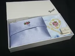 ■極美品■ Royal Doulton ロイヤルドルトン ポリエステル コットン ポーチ ハンドタオル ハンカチ 2点セット ライトブルー系 DG3558のサムネイル