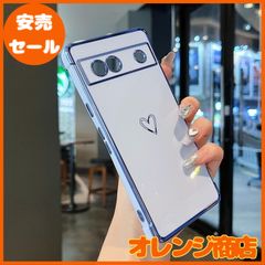 ZTOFERA Google Pixel 7a 用 ハートケース 柔軟な TPU シリコン メッキ加工 ソフト 軽量 耐衝撃 おしゃれ 韓国 可愛い Google Pixel 7A ケース 携帯カバー 女性 心パターン スマホケース ワイヤレス充電対応 (シエ