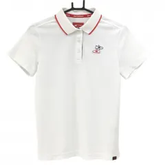 ニューバランスゴルフ 半袖ポロシャツ 白×レッド 背面ロゴ レディース 2(L) ゴルフウェア New Balance