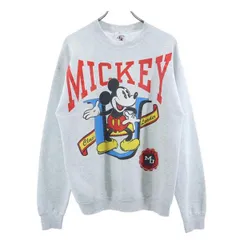 MICKEY&CO 90s オールド ミッキーマウス スウェット グレー系  長袖 トレーナー 裏起毛 メンズ 【中古】  【230115】 【PD】