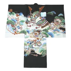 新品 お宮参り 正絹 初着 兜柄 男の子 男児 産着 のしめ 掛け着 一つ身