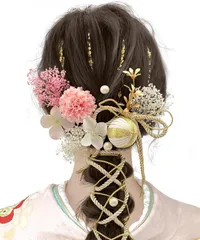 【特価】振袖 和装 着物 ドライフラワー 袴 9色展開 浴衣用 成人式 卒業式 髪飾り かすみ草 [JZOON] A1800