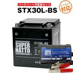 【バッテリー＋充電器セット】 STX30L-BS シールド型 ■ スーパーナット充電器 ■ スーパーナット