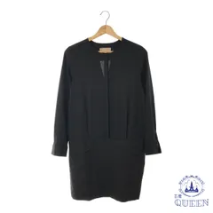 ☆美品☆ PAUL＆JOE SISTER ポールアンドジョー シスター ワンピース 膝丈 Vネック シースルー 長袖 レディース ブラック 36 901-12319 送料無料 古着