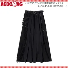 ACDC RAG エーシーディーシーラグ LOVE PUNK ロングスカート ロング丈 原宿系 原宿 ファッション 地雷系 地雷 病みかわいい 病みかわ ハート ブラック/ブラックのサムネイル