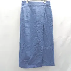 ◇ Θ SLOBE IENA ウォッシャブル　フラノラップスカート ロング丈 タイト スカート サイズ 40 ブルー系 レディース E  【1502030039481】