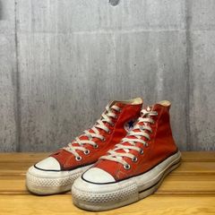 レアカラー CONVERSE 80s ALL STAR HI 当て布 サイドステッチ コンバース　オールスターハイ High 青枠　チャックテイラー　オレンジ　エルメスオレンジ