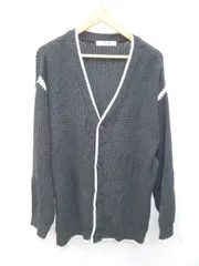◇ JUNRed ジュンレッド バイカラー Vネック フロントボタン 長袖 ニット カーディガン サイズL ブラック メンズ P  【1403110005115】のサムネイル