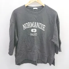 ◇ ⊇ LOWRYS FARM ローリーズファーム 七分袖 スウェット プルオーバー サイズF ダークグレー レディース E  【1506180000285】