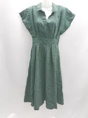 ◇ ⊂◎●未使用● natural couture フレンチスリーブ ロング ワンピース サイズF グリーン レディース E  【1501160026613】
