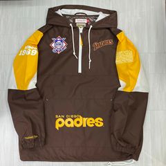 USA限定 Mitchell&Ness MLB サンディエゴ パドレス Team Origins ハーフZIP ウィンドブレーカー