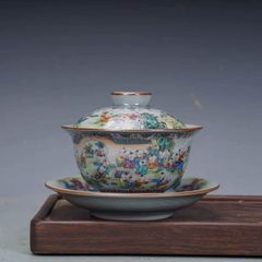 中国茶器 南涵荷花三才蓋碗 蓋付き茶器 飲茶食器 煎茶具 未使用品 中国茶器 南涵荷花三才蓋碗 蓋付き茶器 飲茶食器 煎茶具 未使用品