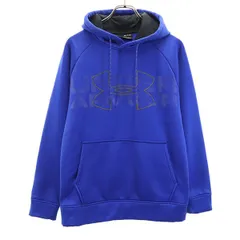 アンダーアーマー 長袖 ジャージ パーカー SM ブルー UNDER ARMOUR 裏起毛 メンズ 古着 【240115】