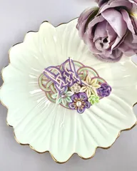 花結びのヘアクリップ・萌紫（もえむらさき） （水引×つまみ細工／パステルカラー／和風髪飾り）