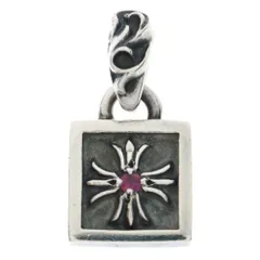 CHROME HEARTS (クロムハーツ) FRAMED CH PLUS 1RUBY フレームドCHプラス 1ルビー チャーム シルバー