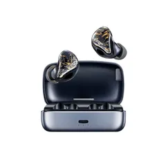 在庫セール EPZ S350T PRO・1BA+1DDコォゥアクシィアルムービングコイルアイオンユニット・IPX7完全防水・リモコン・マイク対応 ・本体7時間再生・ 片耳4.6g・3Dプリンターで成形されたインナーイヤー型完全ワイヤレスイヤホン(BLACK)