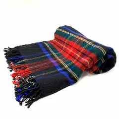【美品】Traditional Weatherwear ブルーチェックマフラー 美品】Traditional Weatherwear ブルーチェックマフラー