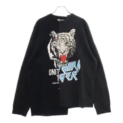 Onitsuka Tiger (オニツカタイガー) SWEAT TOP フロントプリント ドッキング スウェット トレーナー ブラック 2183B054のサムネイル