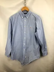 90年代　RALPH LAUREN 　コットン 長袖　ボタンダウン　ワンポイント　シャツ　サイズ16 1/2-33 1/2 06022410 01 汚れ
