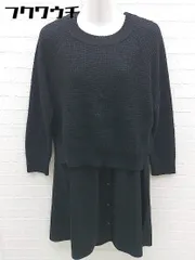 ◇ nano universe the first floor ワンピース セーター アンサンブル サイズF ブラック レディース 【中古】 【1101220008643】