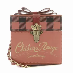 サマンサベガ Samantha Vega リボンBOX風ショルダーバッグ スクエア ターンロック式 チェーン チェック柄 フェイクレザー F ピンク 黒 ブラック SA6473AW00597 /BB ■OF